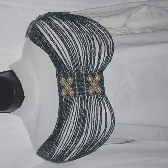 Gorgeous Multi Colored Seed Bead Collar, handmade, Native design - Picture 1 of 6